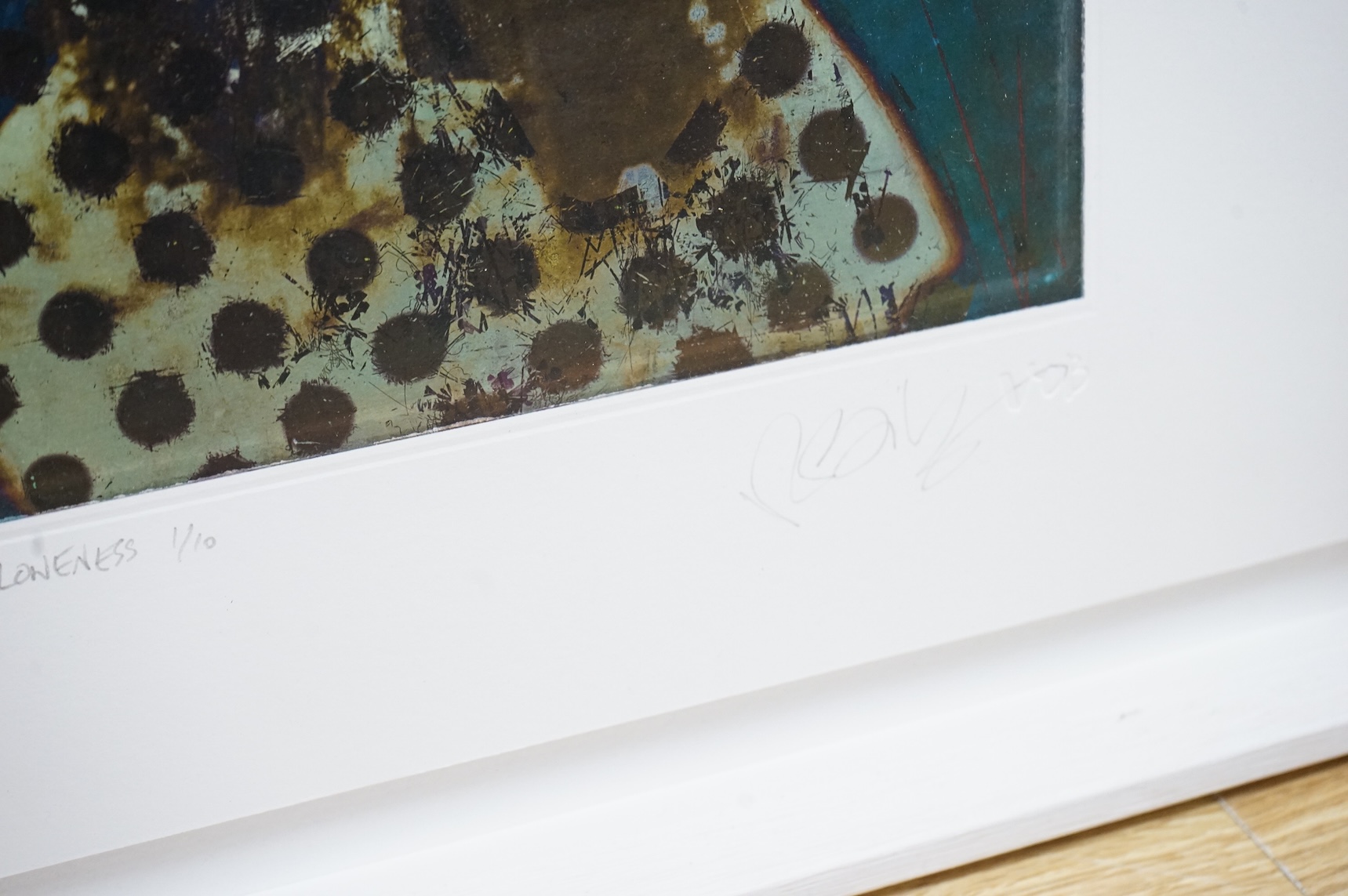 Valda Bailey (contemporary), abstract figures comprising ‘Without Rest or Pause’ and ‘Infinite Aloneness’, inscribed in pencil, one signed and limited edition, two photographic prints, each 45 x 40cm
